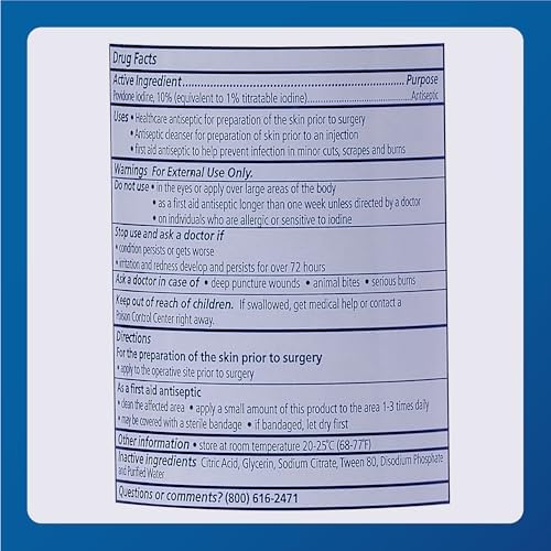 Alcohol Free Povidone Iodine Liquid Antiseptic Bottle Display