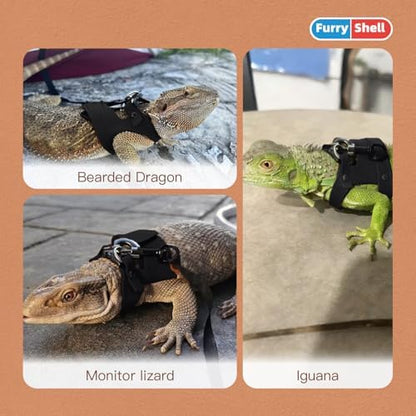 Adjustable lizard walking rope and buckle assembly showcasing durable craftsmanship for exotic pet care.