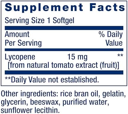 Authentic imported Life Extension tomato derived lycopene capsules for vascular health