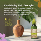 Little Green Lice Guard detangling spray showing natural tea tree and neem ingredients
