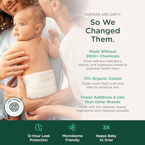 Rear view of Healthybaby diaper packaging with leak protection details
