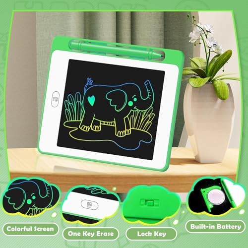 Close up of LCD writing tablet erase button