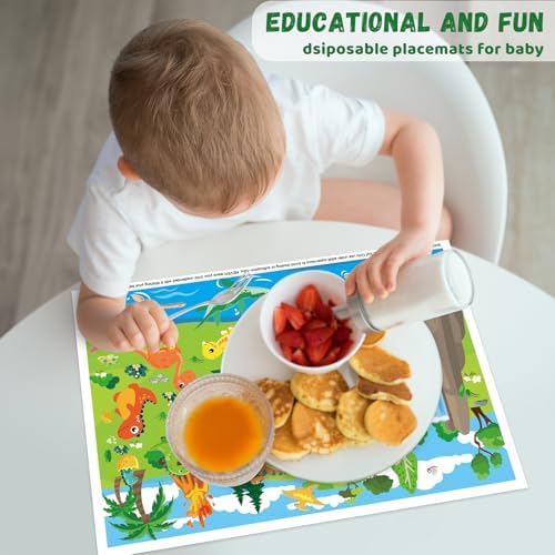 DINSUMRUG toddler disposable placemats animal and dinosaur designs pack