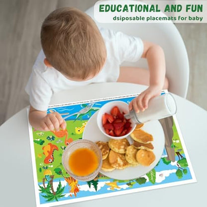 DINSUMRUG toddler disposable placemats animal and dinosaur designs pack