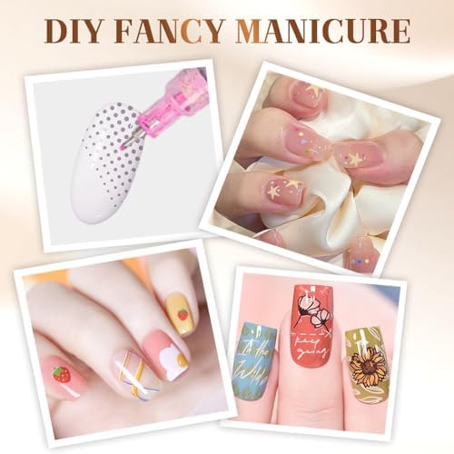Hand demonstrating nail art design using Kholad marker