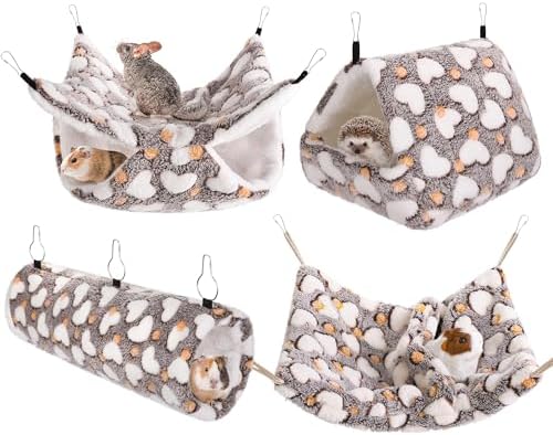 MCEAST premium small animal warm tunnel and plush nest cozy bedding set