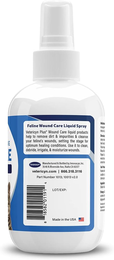 Vetericyn Plus skin repair spray for cats packaging angle view
