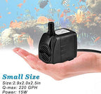 DOMICA outdoor fountain pump demonstrating the adjustable water flow column height