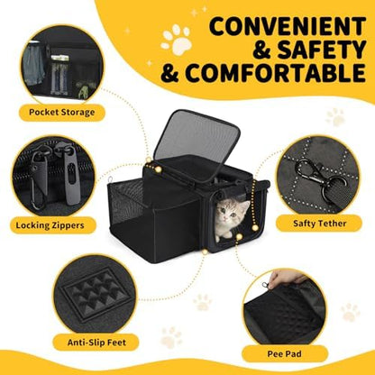 Apollo Walker authentic premium pet carrier showing interior safety tether clip