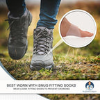 Low-profile arch support inserts being worn inside a casual shoe.