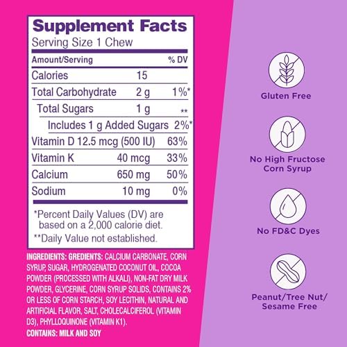 Close up of Viactiv milk chocolate calcium chew texture