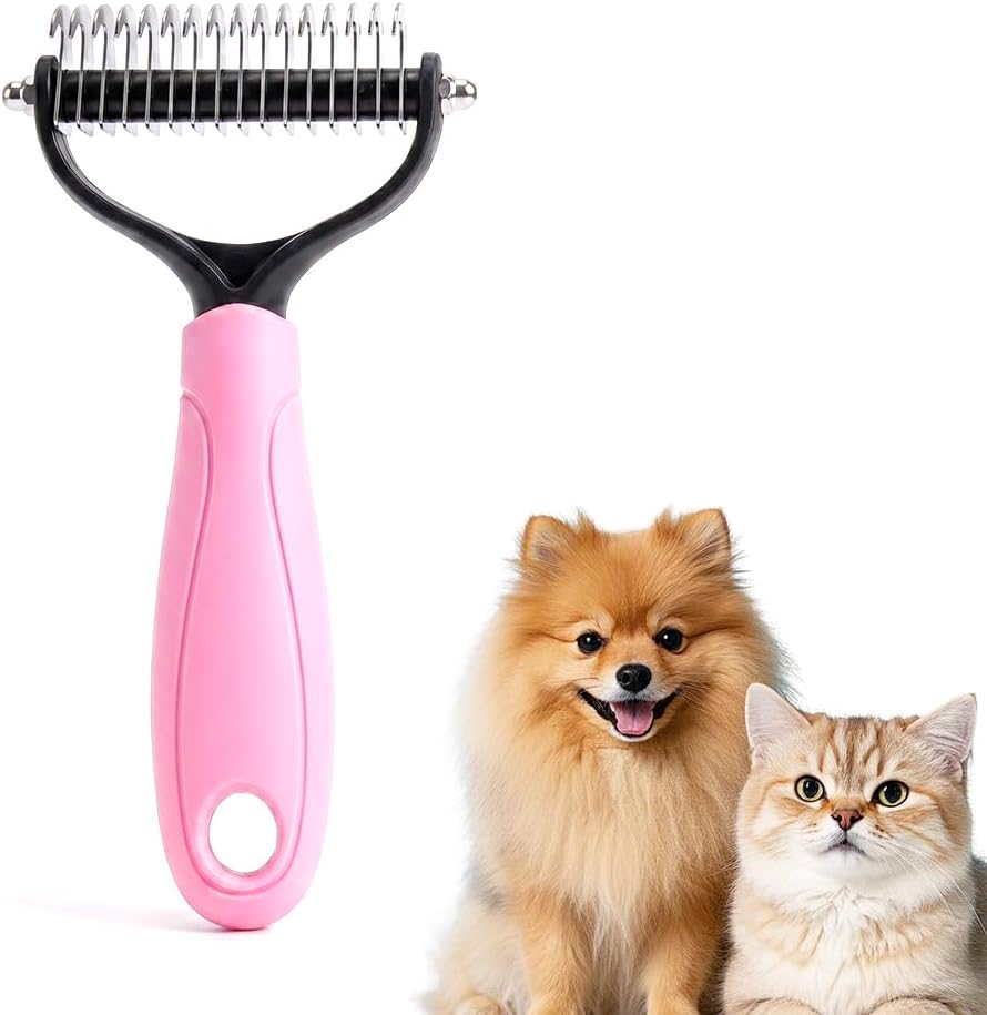 Pet Pro Grooming Tool, Dematting Comb for Dogs and Cats, Undercoat Rake Pet Brush for Long Hair, Deshedding Dog Brush Removes Tangles Knots and Loose Fur (Blue-L) - Image 13
