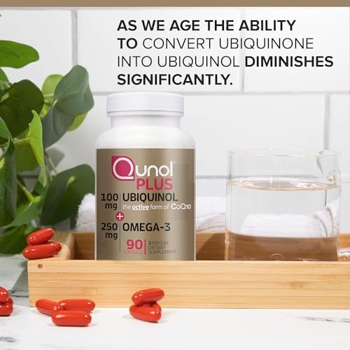 Supplement facts and ingredient panel on Qunol bottle