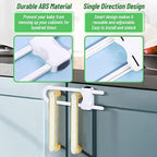 Tool-free baby proofing lock on kitchen cupboard