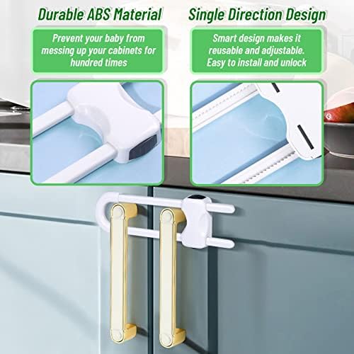 Tool-free baby proofing lock on kitchen cupboard