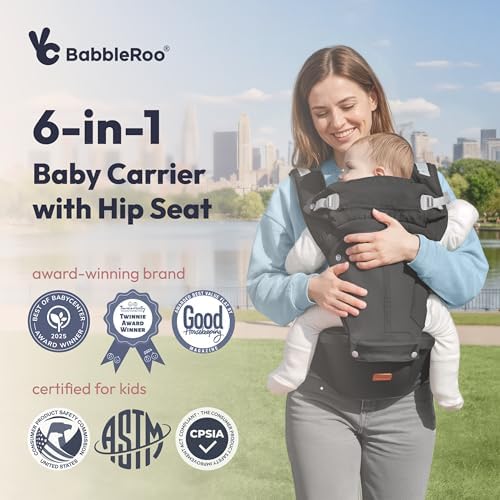 BabbleRoo 6-in-1 baby carrier hip seat detail