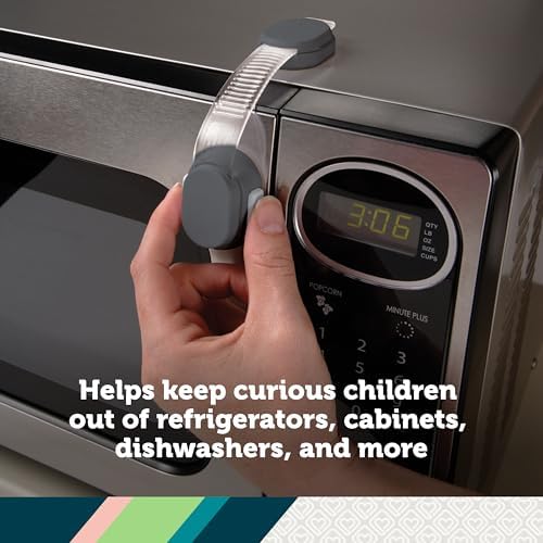 Safety 1st dark pewter strap installed on refrigerator