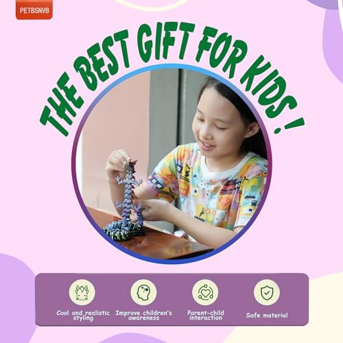 Crystal dragon fidget toy held in hand to demonstrate articulation