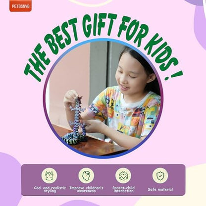 Crystal dragon fidget toy held in hand to demonstrate articulation