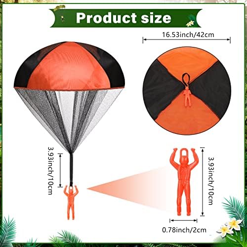 Assorted solid colors and military camouflage pattern variants of the Yunsailing paratrooper toy set.