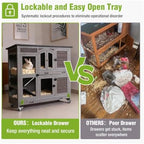 GUTINNEEN Rabbit Hutch Mobile Bunny Cage with Large Wheels, Chewproof Ramp, Leak Proof Trays - Ideal Cage for Rabbits, Guinea Pigs, Indoor/Outdoor Use, 44" L x 20" W x 41.5" H - Image 5