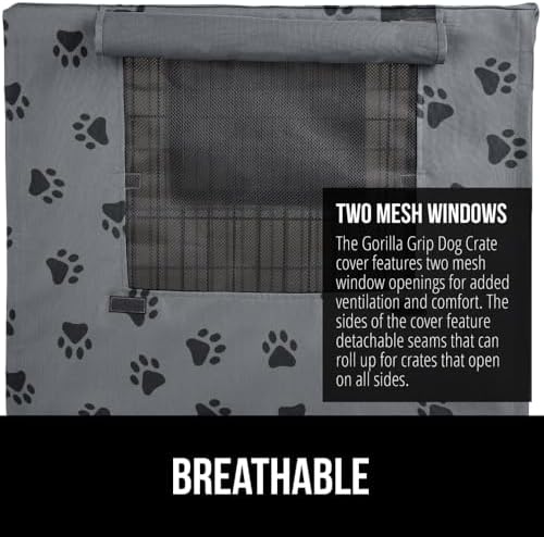 Gorilla Grip washable wire crate cover hook and loop fasteners close up