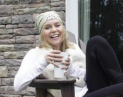 Model wearing the SaverPak permethrin treated bandana as a neck gaiter