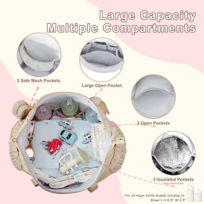 Yorige baby tote bag with matching pacifier case