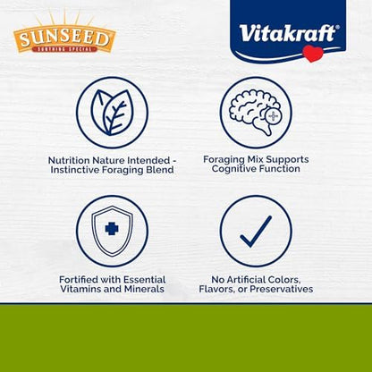 Sunseed small animal foraging diet packaging showing fruits and vegetables ingredients