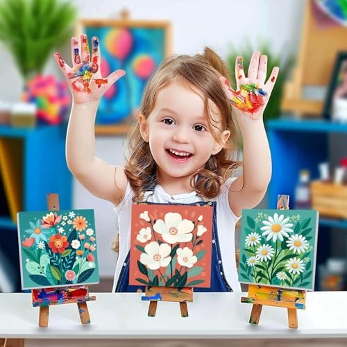 Close up view of the high-definition colour-coded numbered canvas areas designed to reduce eye strain for kids.
