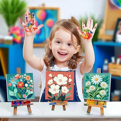 Close up view of the high-definition colour-coded numbered canvas areas designed to reduce eye strain for kids.
