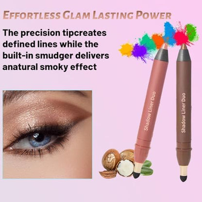 Fijemya eyeshadow stick demonstrating the built-in smudger tool