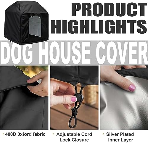 Reflective silver interior lining of the dog house cover displaying heat regulation feature