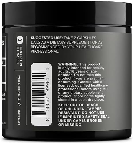 Toniiq ultra high purity resveratrol bottle side view