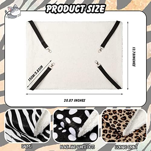 BBTO 3 Pcs Reversible Pet Hammock Soft Plush Cat Hanging Hammock Guinea Pig Bed Rat Cage Accessories for Puppy Dog Piggy Kitten Ferret Rabbit Other Small Animals(Dot) - Image 3