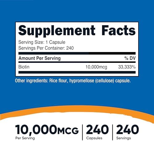 High potency biotin supplement 240 count for daily beauty wellness routine