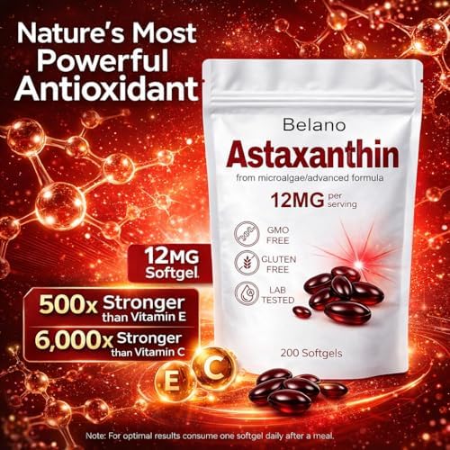 Elovita Belano Astaxanthin Dietary Supplement Softgels In Corner Display