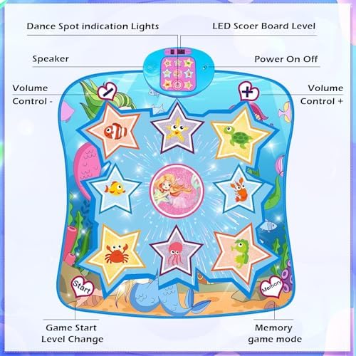 Child playing on the non-slip ocean dance mat.