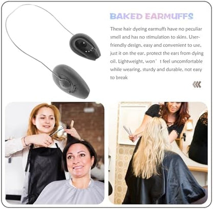 Set of reusable silicone ear caps for hair color application