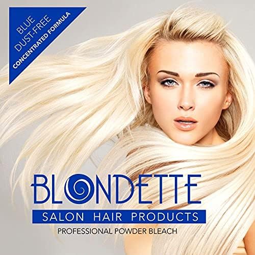 Blondette hair lightening blue powder bleach packaging showing product details