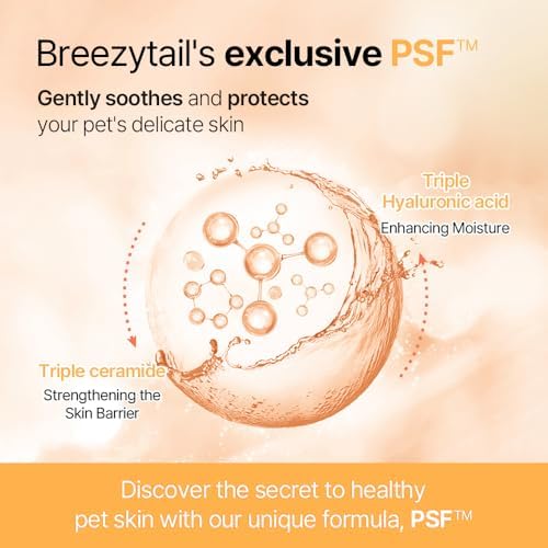 Breezytail cat grooming shampoo showing directions for use and ingredients on label