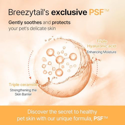 Breezytail cat grooming shampoo showing directions for use and ingredients on label