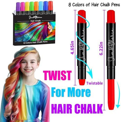 Close up of Jim and Gloria vibrant hair chalk markers