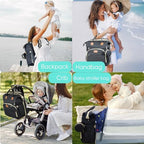 Zrsun maternity backpack styled with portable diaper pad and stroller straps