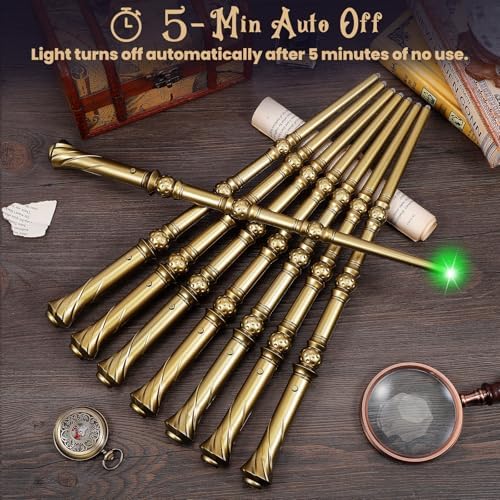 Set of 8 golden KingVows wands for party favor display