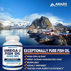 Arazo Nutrition fish oil 120 count softgels container angled view