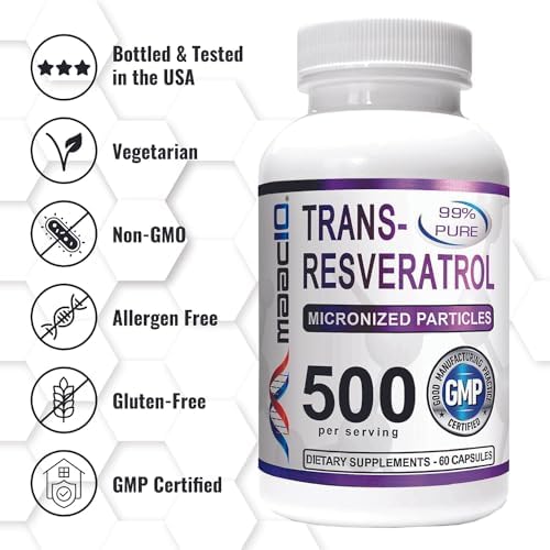 Maac10 Trans Resveratrol packaging emphasizing BioPerine absorption