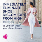 Clear gel shoe inserts for women's high heels showing the Cushion Flex technology.