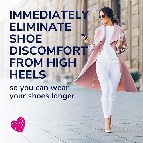Clear gel shoe inserts for women's high heels showing the Cushion Flex technology.