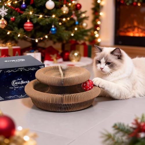 High density corrugated honeycomb paper texture detail of the Goosheep kitty curls cat scratcher pad